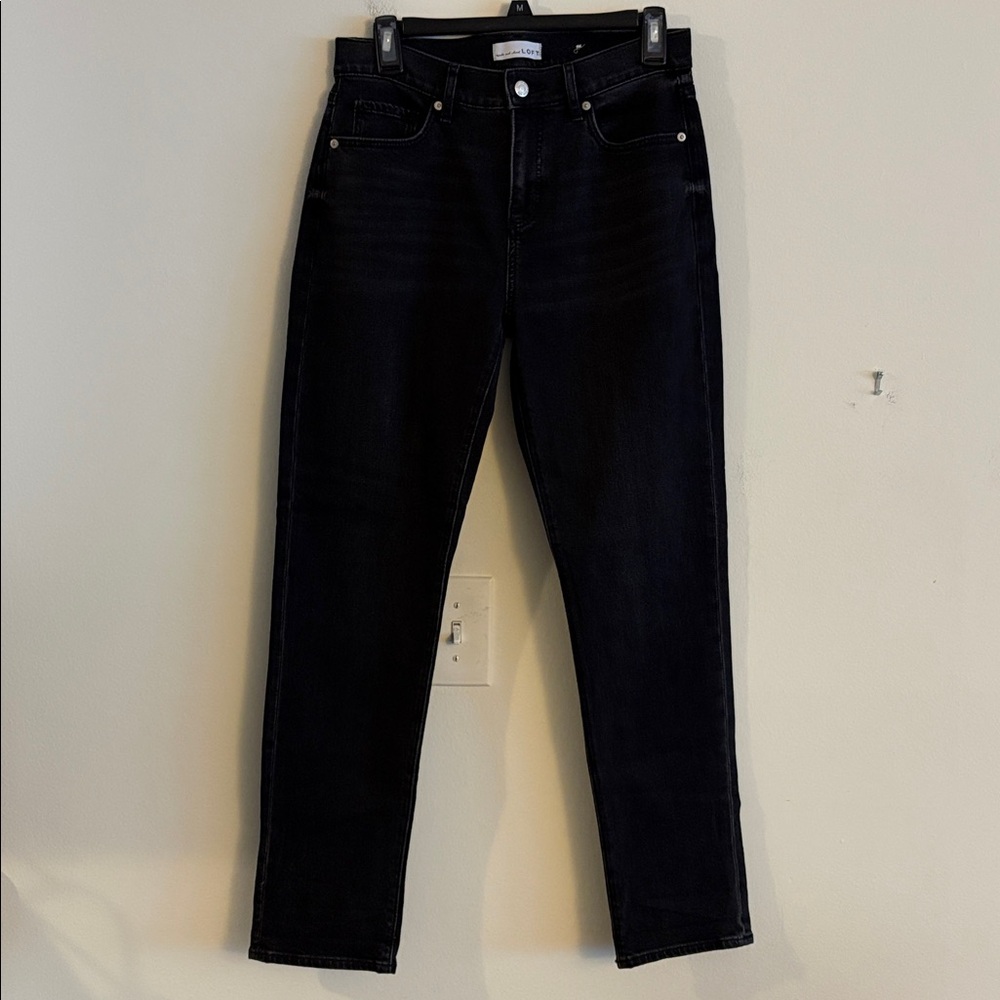 LOFT Black Denim The Girlfriend Jeans - Classic Black Size 26 / 2